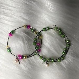 Vantel Pearls Green Apple & Sherbet wrap bracelet